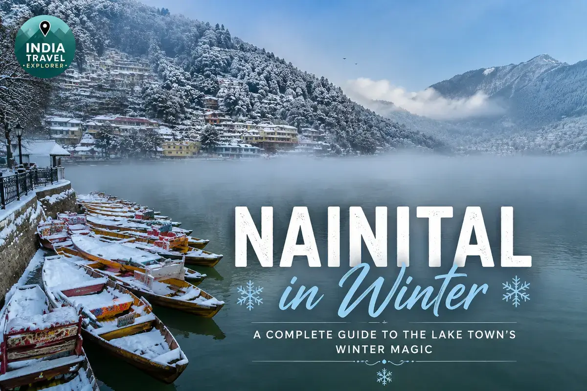 Misty morning at Naini Lake during Nainital in winter.