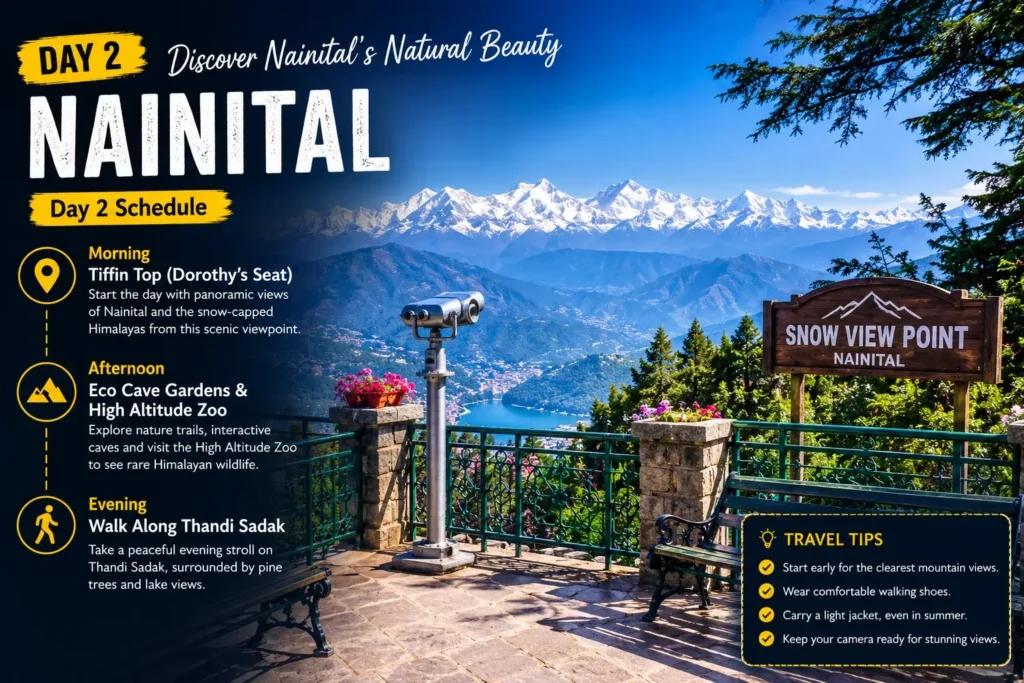 Himalayan view from Snow View Point Nainital.
